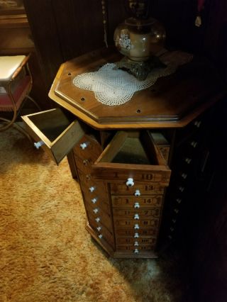 c1903 AMERICAN antique bolt & SCREW octagonal hardware store cabinet 80 drawer 5