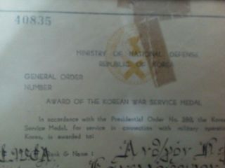 Award of the Korean War Service Medal 2