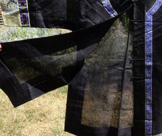 Chinese Silk Embroidered Black Gauze Summer Robe - 56615 3