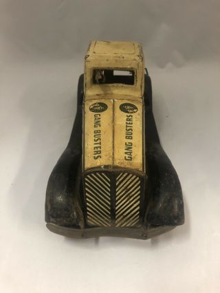 Antique Marx Dick Tracy Police Gang Busters Car Tin Wind - up 2