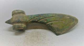 Scarce Circa 1000ad Ancient Viking Norse Bronze Waraxe Item