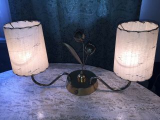 Majestic Mid Century Modern Twin Articulating Brass Table / Desk / Tv Lamp