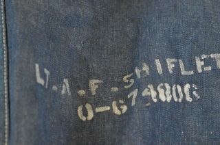 Vintage WWII US Navy denim duffle bag,  shawl,  Stenciled 2