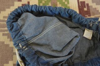 Vintage WWII US Navy denim duffle bag,  shawl,  Stenciled 3