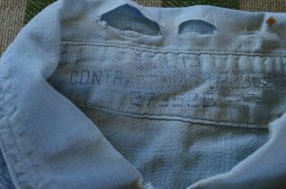 Vintage 1940 ' s US Navy WWII Chambray shirt,  stenciled,  15,  S/M,  denim shawl 2