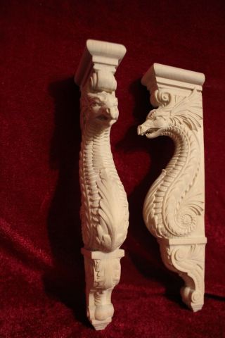 20 " Dragon Corbel,  Wooden Corbel,  Rustic Corbel,  Fireplace Surround,  Dragon Art
