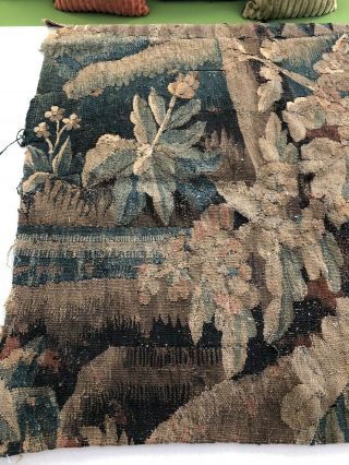 Large 37” X 61” 17th 18th Century Verdure Tapestry 3
