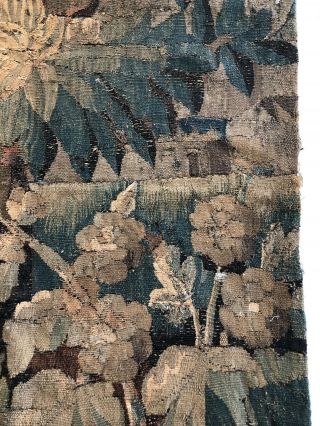 Large 37” X 61” 17th 18th Century Verdure Tapestry 5