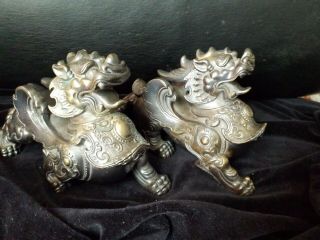 KYLIN DRAGONS DECKED OUT IN ARMOR OF TIBETAN SILVER READY FOR WAR 11