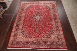 RED Vintage Persian Area Rug Traditional Floral Oriental Hand - Knotted Wool 10x13 3