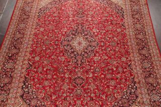 RED Vintage Persian Area Rug Traditional Floral Oriental Hand - Knotted Wool 10x13 4