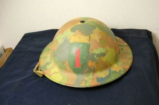Us Military Wwii Helmet Big Red One Camoflage