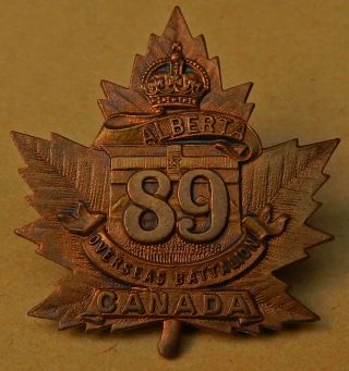 89th Battalion (alberta),  Cef Bronze Cap Badge Disbanded On 21 May 1917