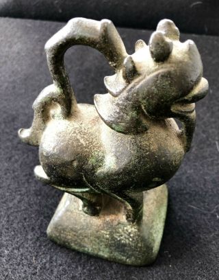 Antique Bronze Burmese Opium Weight Chinthe Beast,  C1767 To1785,  1.  53 Kilogram