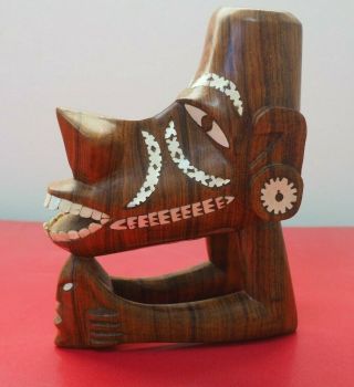 Good Vintage Oceanic Polynesian Solomon Islands Carved Wood Nguzu Nguzu Ornament