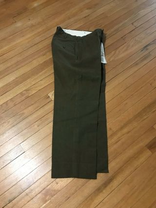 Korean War Us Army Od Wool Trousers/pants M - 1952 Size 32x29 Dated 1952 -