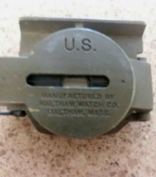 Vintage Korean War U.  S.  Military Issued Compass.  Manufactured By Waltham. 2