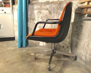 Vintage 1971 MCM Steelcase / Knoll / Pollock - Style Office Task Chair BK & OG 3