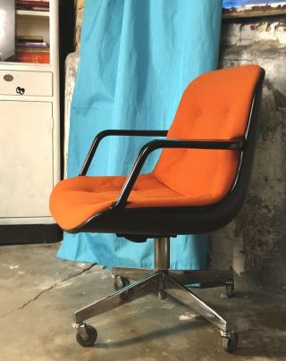 Vintage 1971 MCM Steelcase / Knoll / Pollock - Style Office Task Chair BK & OG 4