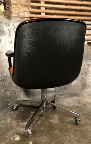 Vintage 1971 MCM Steelcase / Knoll / Pollock - Style Office Task Chair BK & OG 5