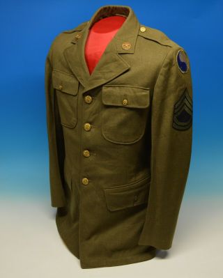 Wwii Us 29th Infantry Division Uniform Class A Dress Jacket Edwin Stoker Utah