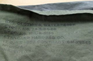 Carrying Bag for US Army M - 1949 Mountain Sleeping Bag - Waterproof - Dated 1952 3