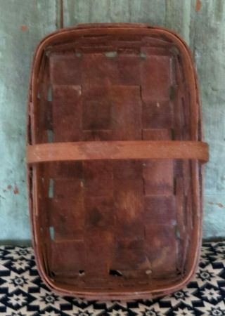 Grubby Primitive Bent Wood Antique Gathering Great American Basket Signed 17 