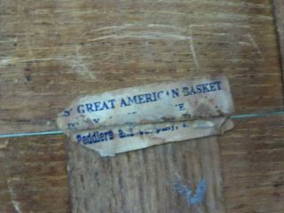 Grubby Primitive Bent Wood Antique Gathering Great American Basket Signed 17 