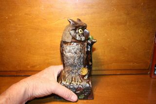 Antique Cast Iron OWL TURNS HEAD Mechanical Bank by J & E Stevens c 1881 5