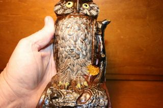 Antique Cast Iron OWL TURNS HEAD Mechanical Bank by J & E Stevens c 1881 7