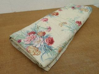 Early 20th Century Double Bedspread.  Sanderson Carnations.  Edwardian.