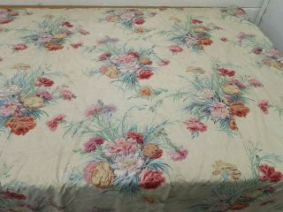 Early 20th Century Double Bedspread.  Sanderson Carnations.  Edwardian. 2