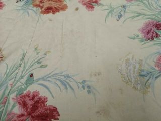 Early 20th Century Double Bedspread.  Sanderson Carnations.  Edwardian. 6
