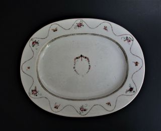 Large Antique Chinese Qianlong Period 18th Century Porcelain Platter Bowl Plate