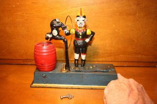 Painted Antique Cast Iron Trick Dog Mechanical Bank by Hubley 1920,  s 5
