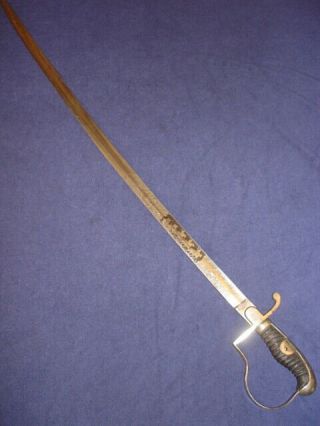 WWI GERMAN 1ST BADEN FIELD ARTILLERY,  SWORD,  BLUE PANEL BLADE 10