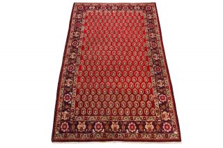 Antique Turkish Oushak Rug Paisley Karabagh Design Carpet Red 5 