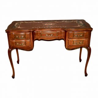 Vintage Unique Hand Decorated French Provincial Style Ladies Writing Table/desk