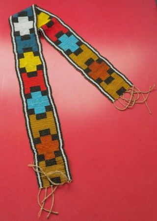 Unusual African Tribal Art Colourful Bead Work Belt Glass Beads South African Nr