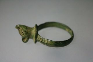 Ancient Interesting Roman Bronze Ring Bust 1st - 4th century AD 3