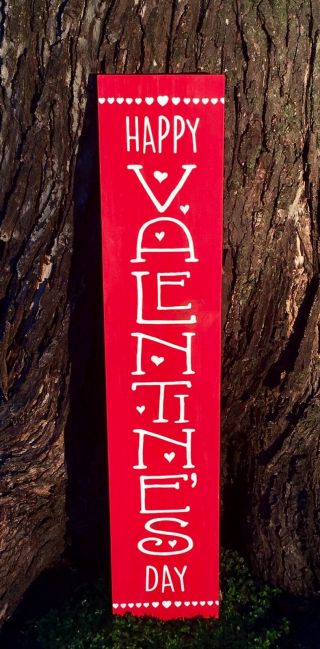 LARGE Rustic Wood Porch Sign Happy Valentines Day Primitive Love Holiday Home 3