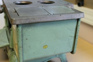 Antique Vindex Cast Iron Toy Stove - Cream & Green Paint 4
