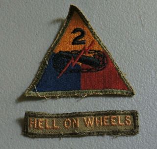 World War Two/ww2 2nd Armor Insignia Patches,  Hell On Wheels,  (ve)
