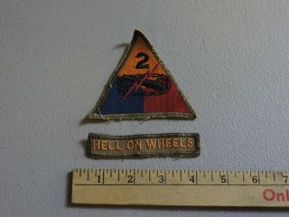 World War Two/WW2 2nd Armor Insignia Patches,  Hell on Wheels,  (VE) 2