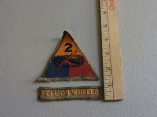 World War Two/WW2 2nd Armor Insignia Patches,  Hell on Wheels,  (VE) 3