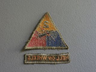 World War Two/WW2 2nd Armor Insignia Patches,  Hell on Wheels,  (VE) 4