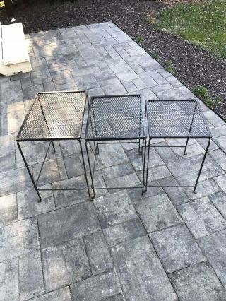 Vintage 1960s Metal Nesting Three Tables 2