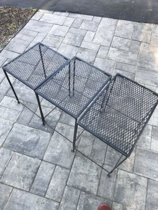 Vintage 1960s Metal Nesting Three Tables 4