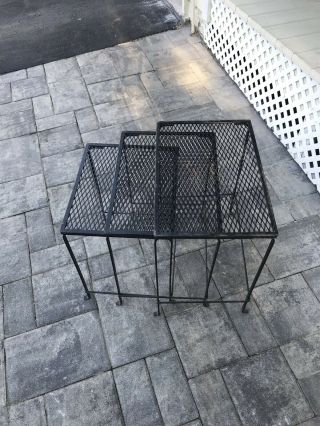 Vintage 1960s Metal Nesting Three Tables 5