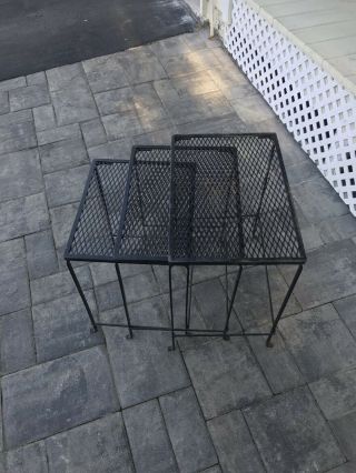 Vintage 1960s Metal Nesting Three Tables 6